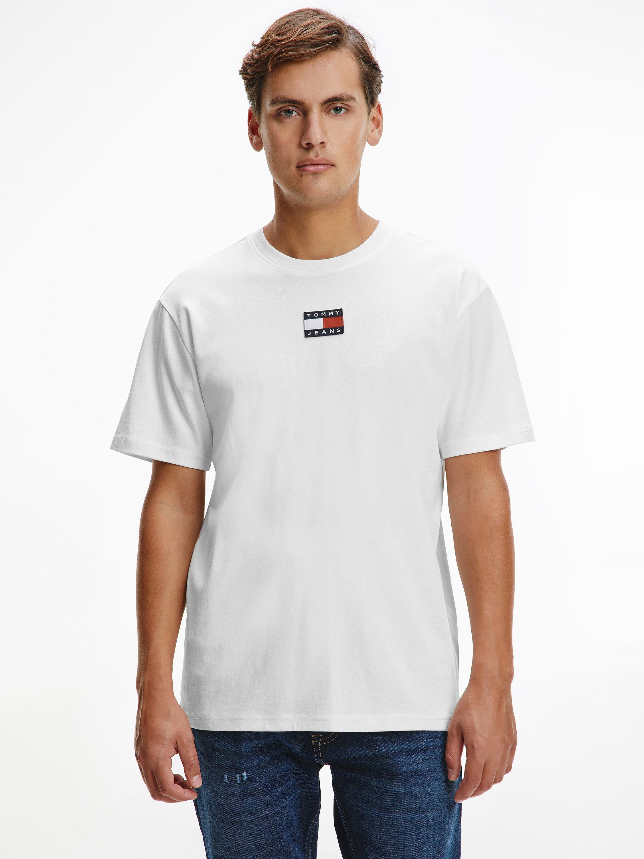 Tommy Jeans Organic Cotton Badge Logo T-Shirt, White