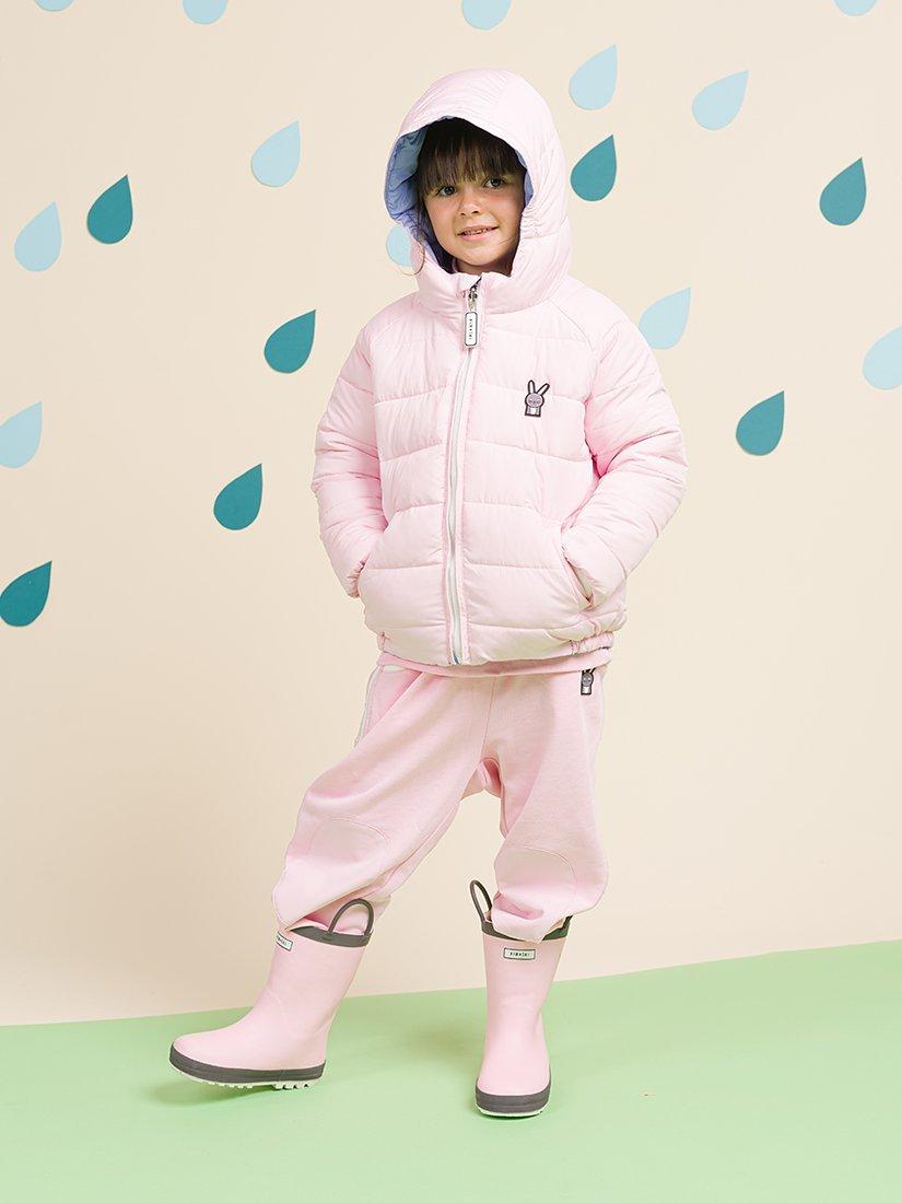 Product image 3 of 5, which shows Roarsome Kids' Hop Bunny Wellington Boots, Light Pink, EU27