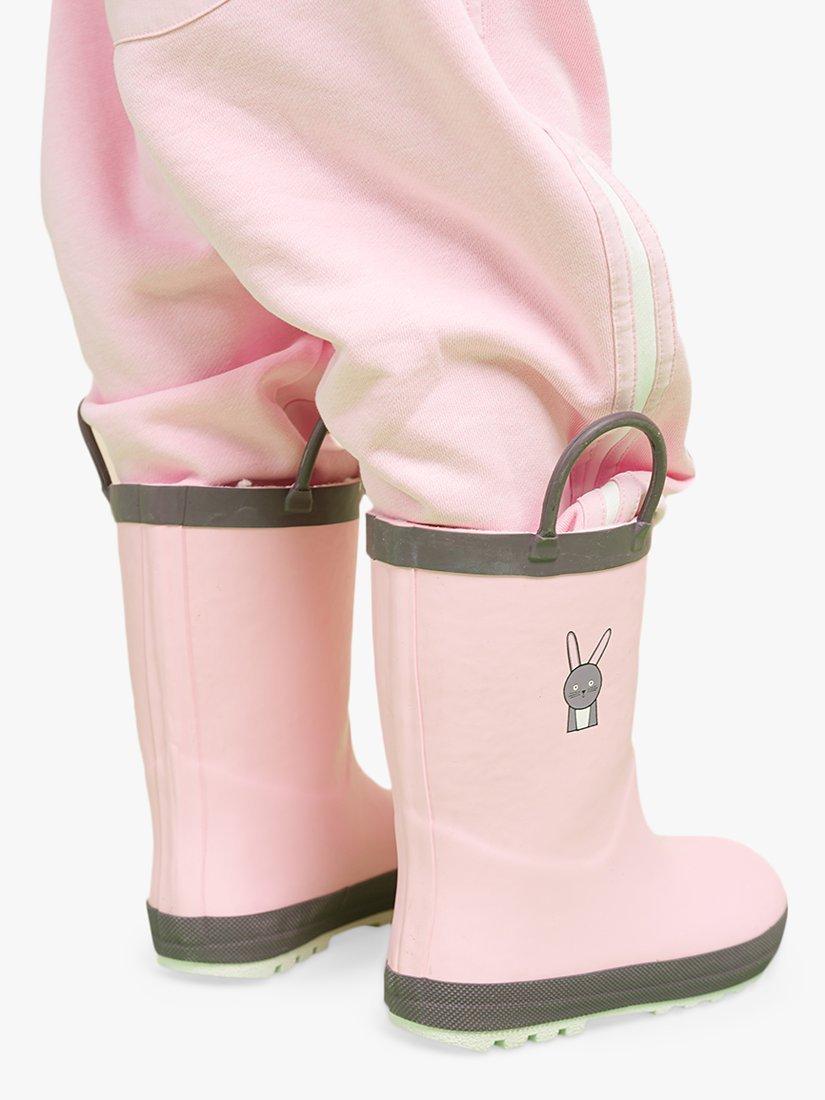 Product image 5 of 5, which shows Roarsome Kids' Hop Bunny Wellington Boots, Light Pink, EU27