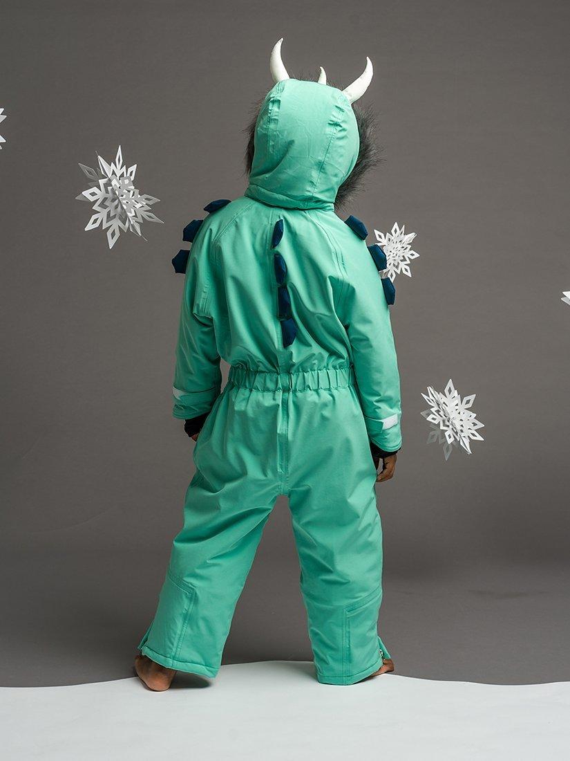 Product image 4 of 6, which shows Roarsome Kids' Spike Dinosaur Waterproof Snowsuit, Light Green, 1-2 years