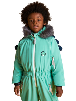 Roarsome Kids' Spike Dinosaur Waterproof Snowsuit, Light Green - view 2, Light Green