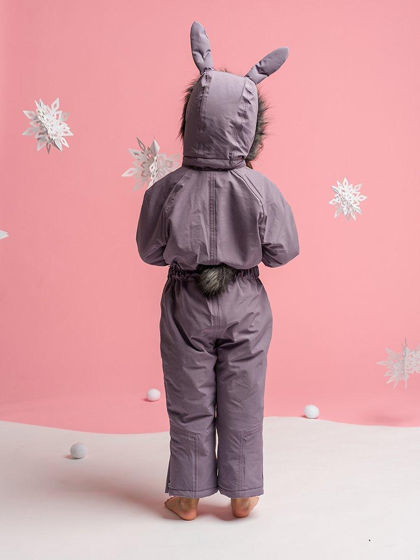 Product image 4 of 7, which shows Roarsome Kids' Hop Bunny Waterproof Snowsuit, Light Grey, 2-3 years