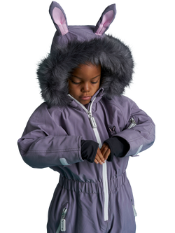 Roarsome Kids' Hop Bunny Waterproof Snowsuit, Light Grey - view 2, Light Grey