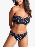 Panache Anya Riva Spot Twist Bandeau Bikini Top, Navy/Vanilla