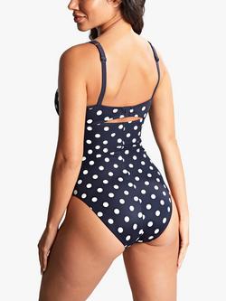 Panache Anya Riva Spot Balconette Swimsuit, Navy/Vanilla - view 2, Navy/Vanilla