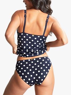 Panache Anya Riva Spot Balconette Tankini Top, Navy/Vanilla - view 2, Navy/Vanilla