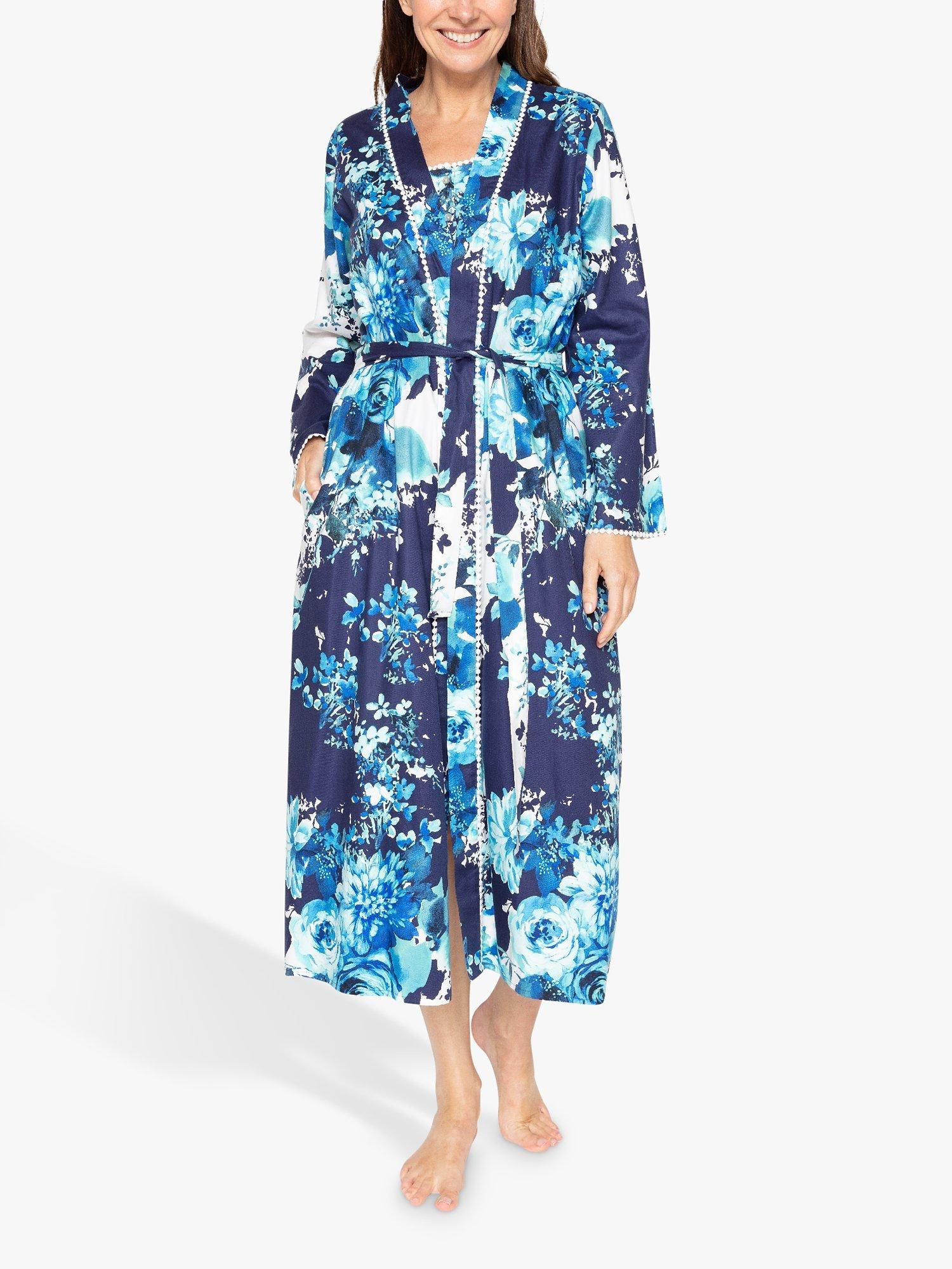 Product image 1 of 4, which shows Nora Rose by Cyberjammies Jolene Floral Print Robe, Navy/Multi, 10