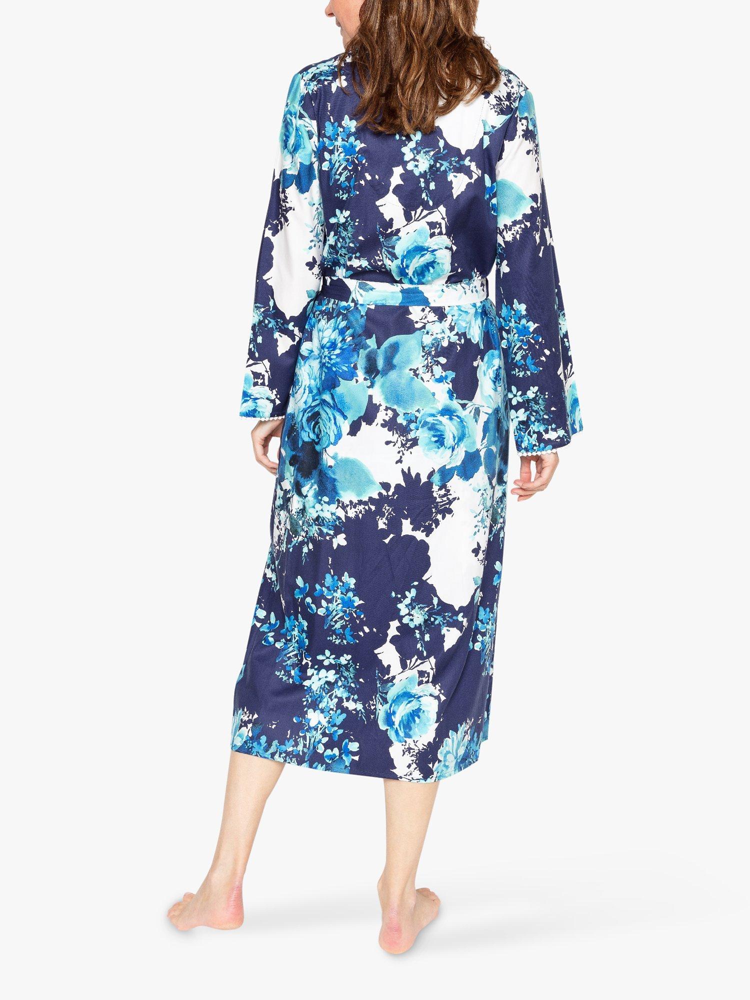 Product image 2 of 4, which shows Nora Rose by Cyberjammies Jolene Floral Print Robe, Navy/Multi, 10