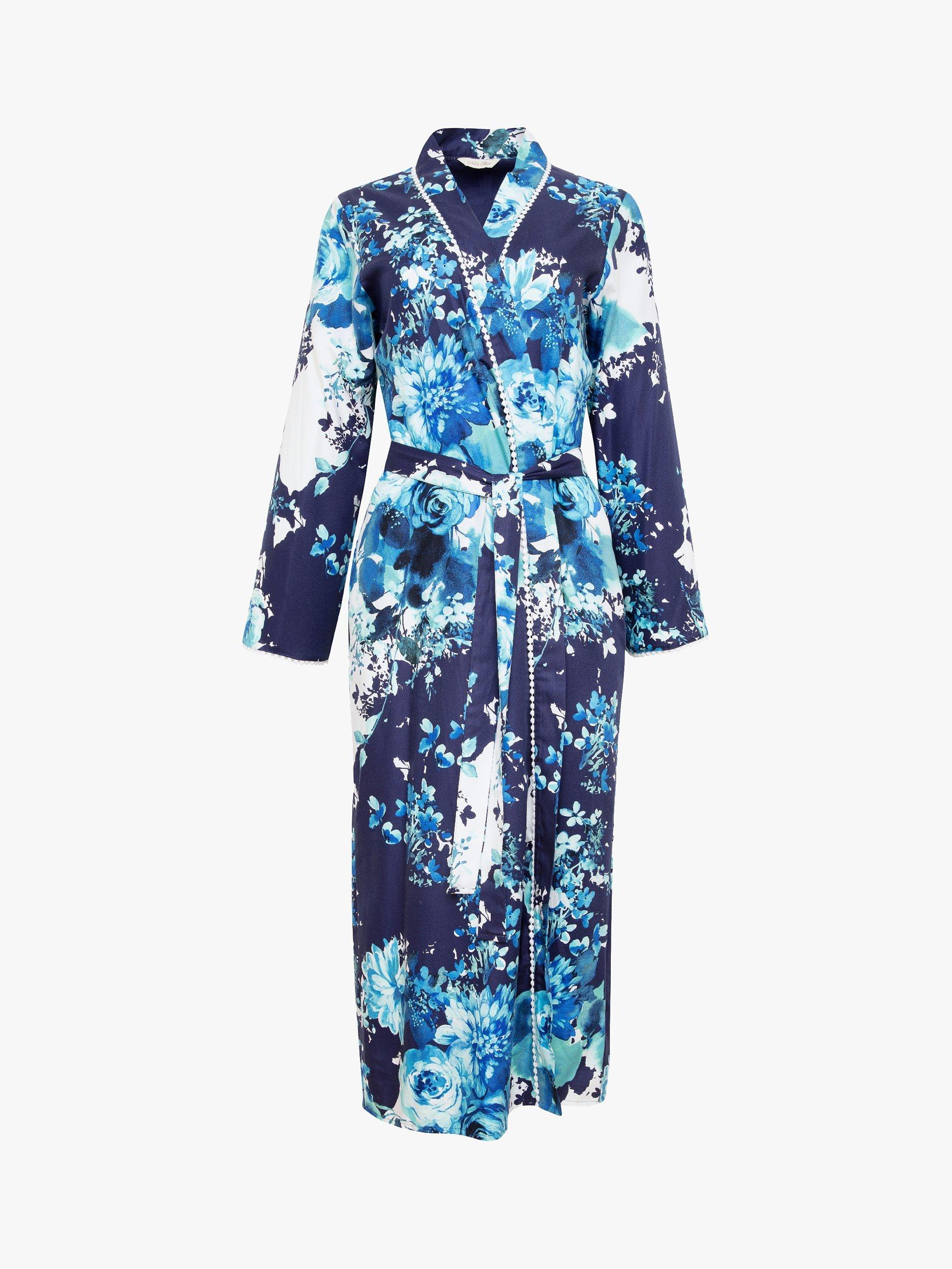 Product image 3 of 4, which shows Nora Rose by Cyberjammies Jolene Floral Print Robe, Navy/Multi, 10