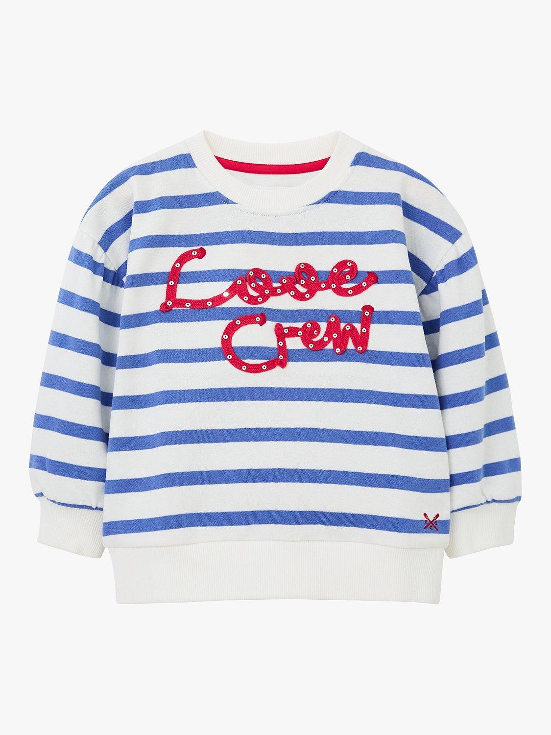 Crew Clothing Kids' Stripe Blouson Sleeve Sweatshirt, Multi