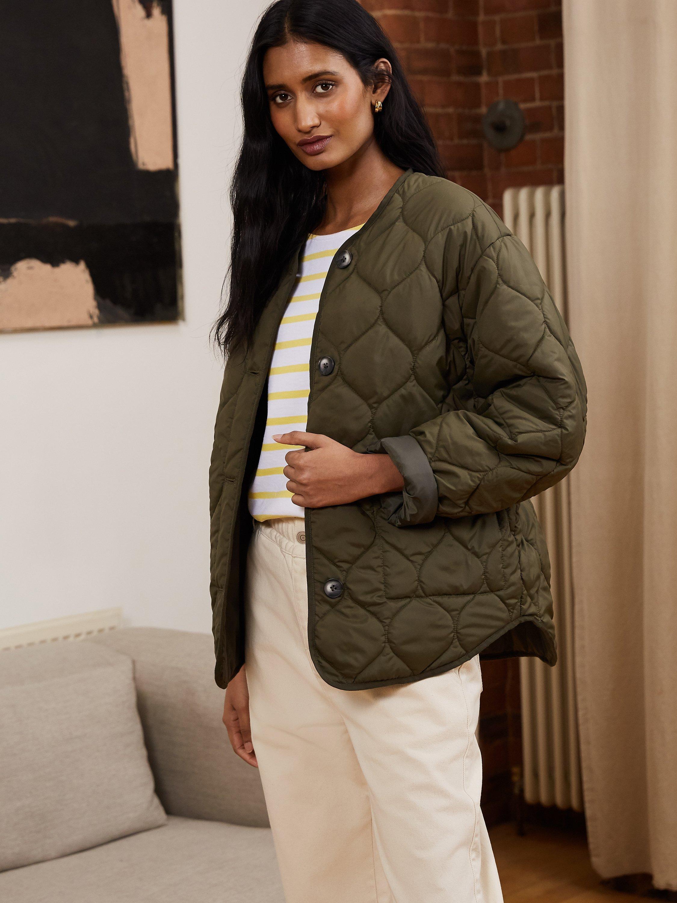 Baukjen Mayberry Relaxed Drop Shoulder Quilted Jacket, Khaki
