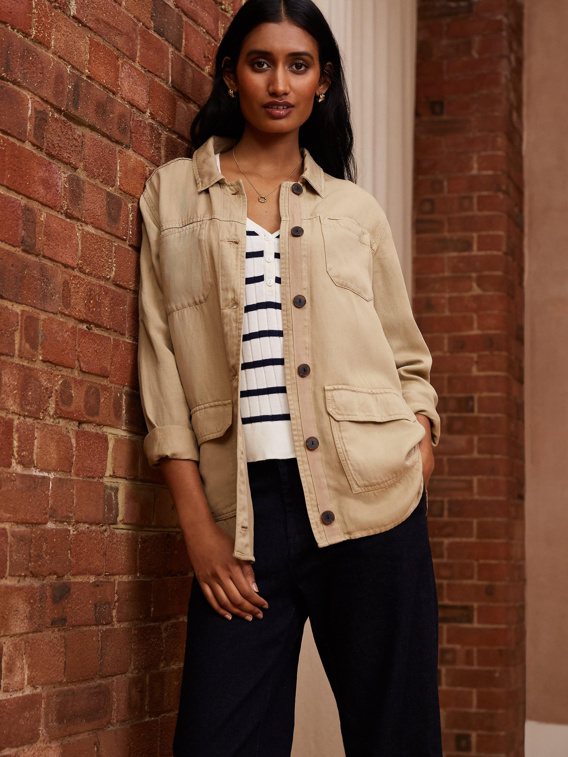 Baukjen Shailene Linen Blend Shacket, Sand