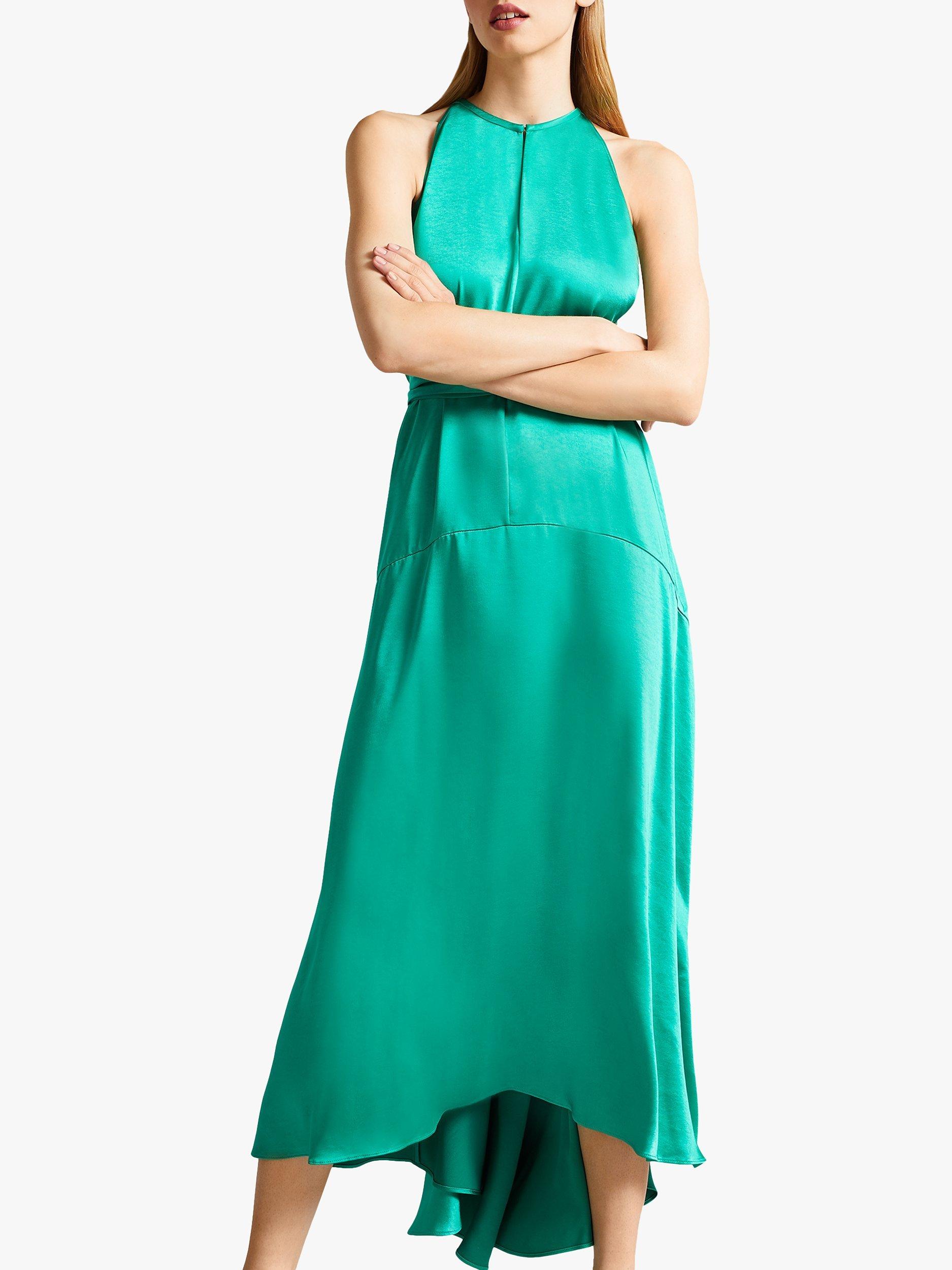 Ted Baker Milly Satin Midi Dress, Green, 16