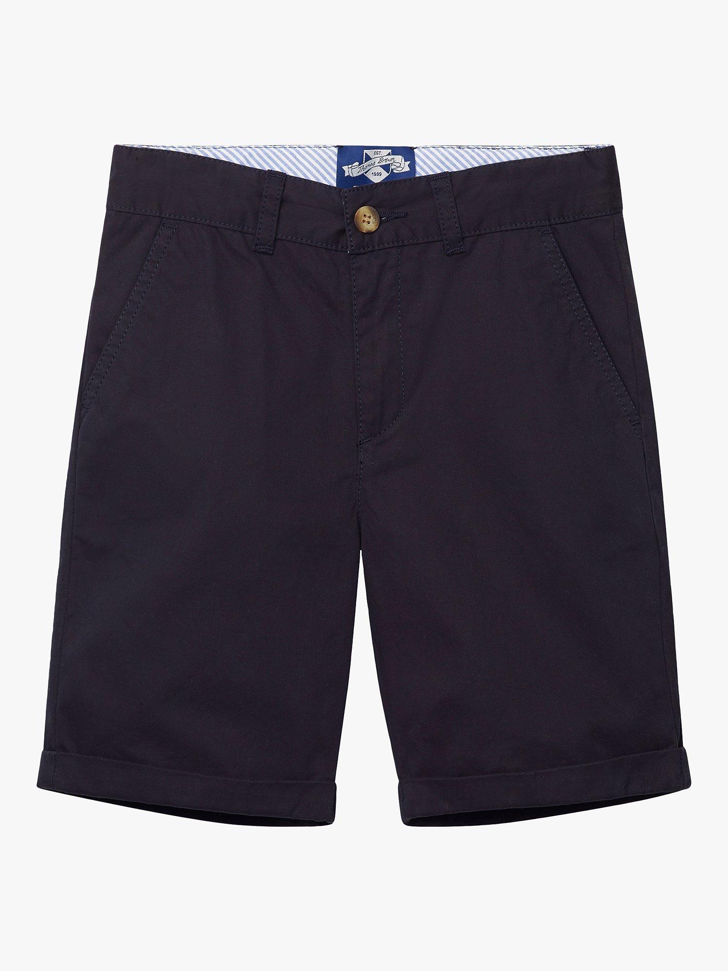 Product image 1 of 3, which shows Trotters Thomas Brown Kids' Charlie Chino Shorts, Navy, 2 years