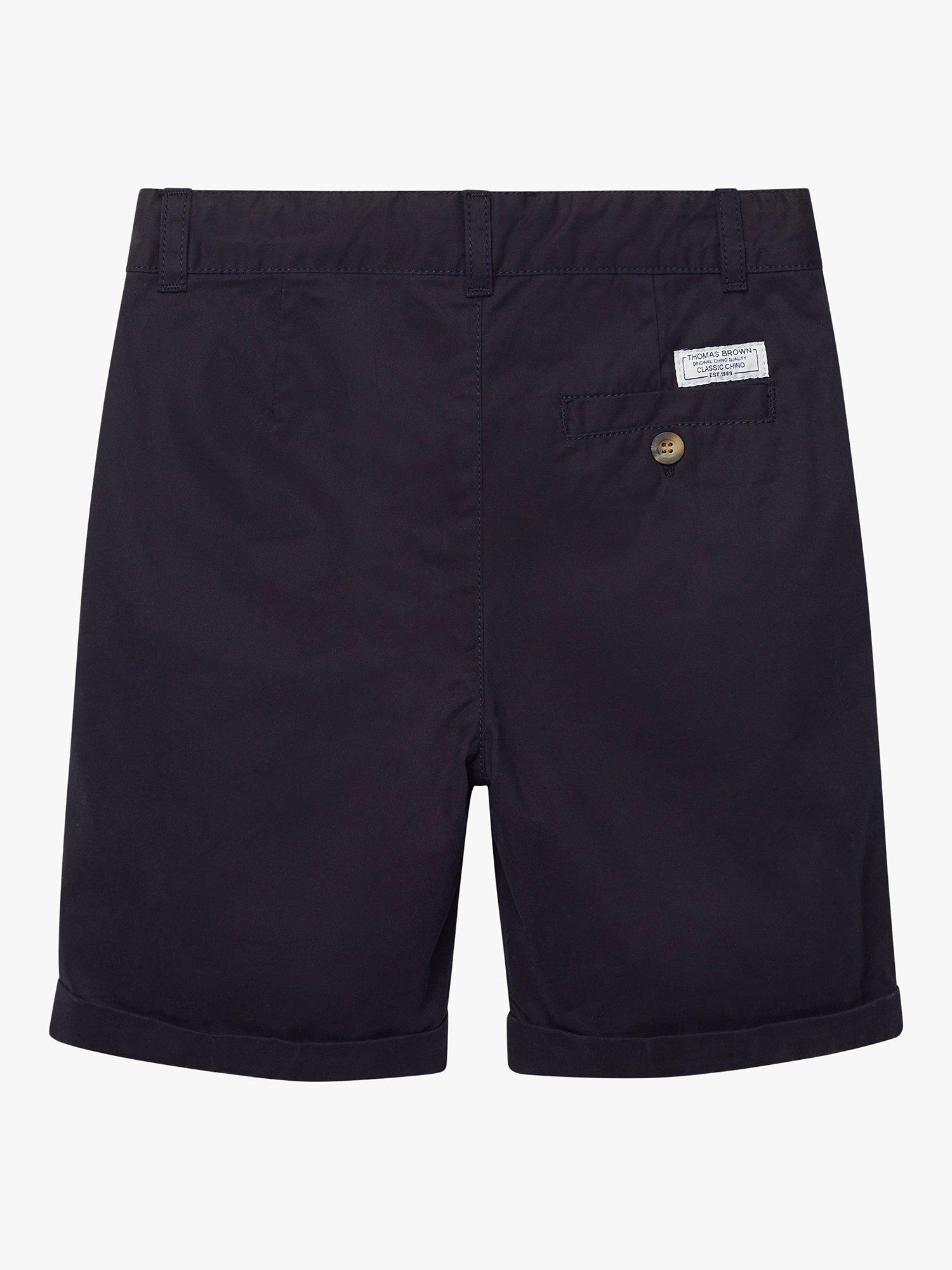 Product image 2 of 3, which shows Trotters Thomas Brown Kids' Charlie Chino Shorts, Navy, 2 years