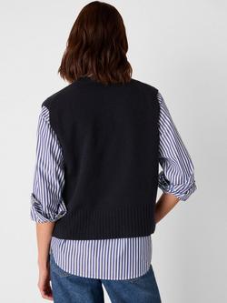 Whistles Wool Tank Top, Navy - view 2, Navy