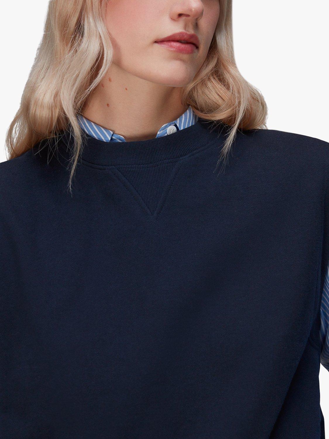 Product image 4 of 7, which shows Whistles Alora Sleeveless Jumper, Navy, XS