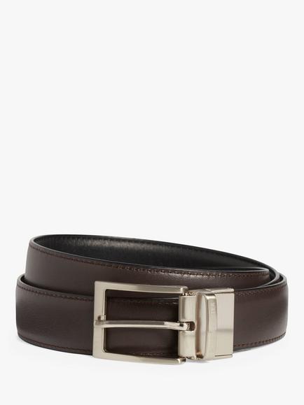 Simon Carter Leather Reversible Belt, Black/Brown - view 2, Black/Brown