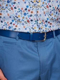 Simon Carter Leather Belt, Blue - view 2, Blue