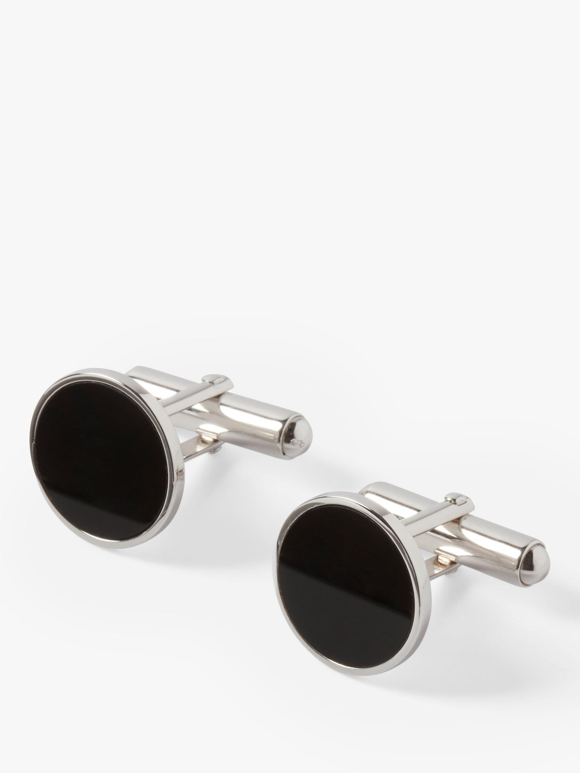 Simon Carter Silver Onyx Cufflinks, Silver