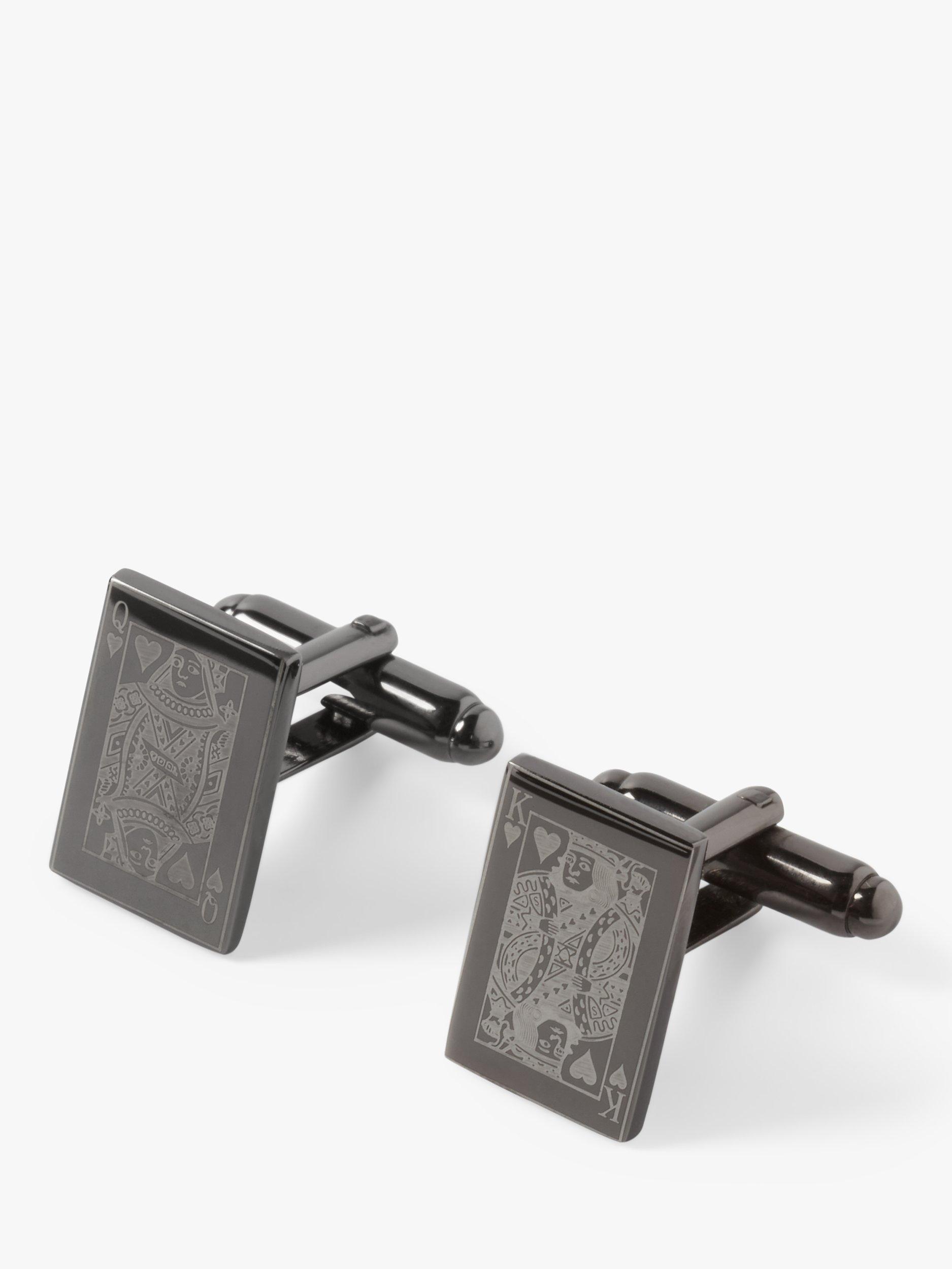 Simon Carter Playing Card Cufflinks, Gunmetal