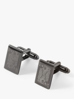 Simon Carter Playing Card Cufflinks, Gunmetal, Gunmetal