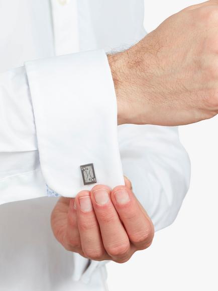 Simon Carter Playing Card Cufflinks, Gunmetal - view 2, Gunmetal