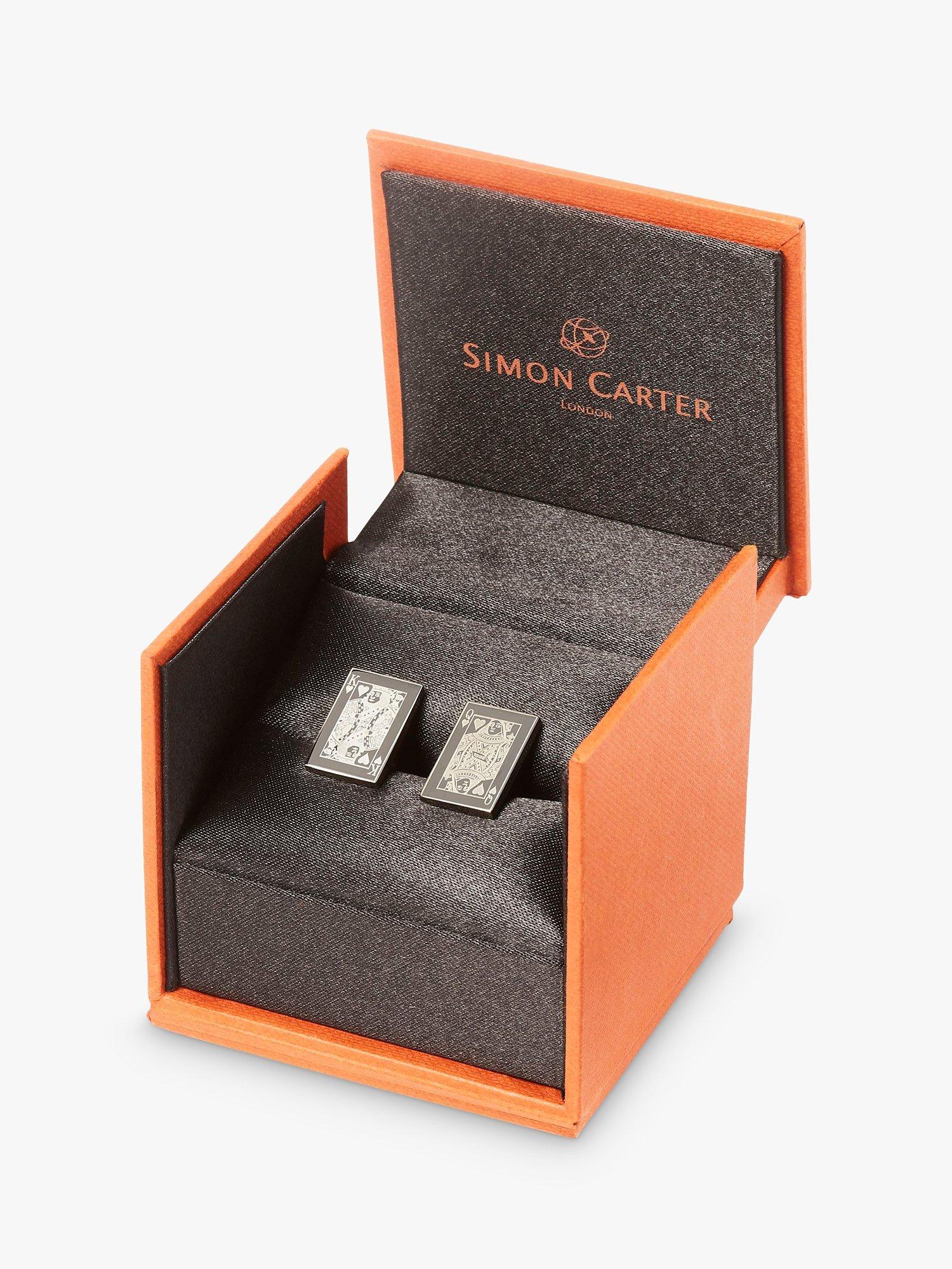 Simon Carter Playing Card Cufflinks, Gunmetal