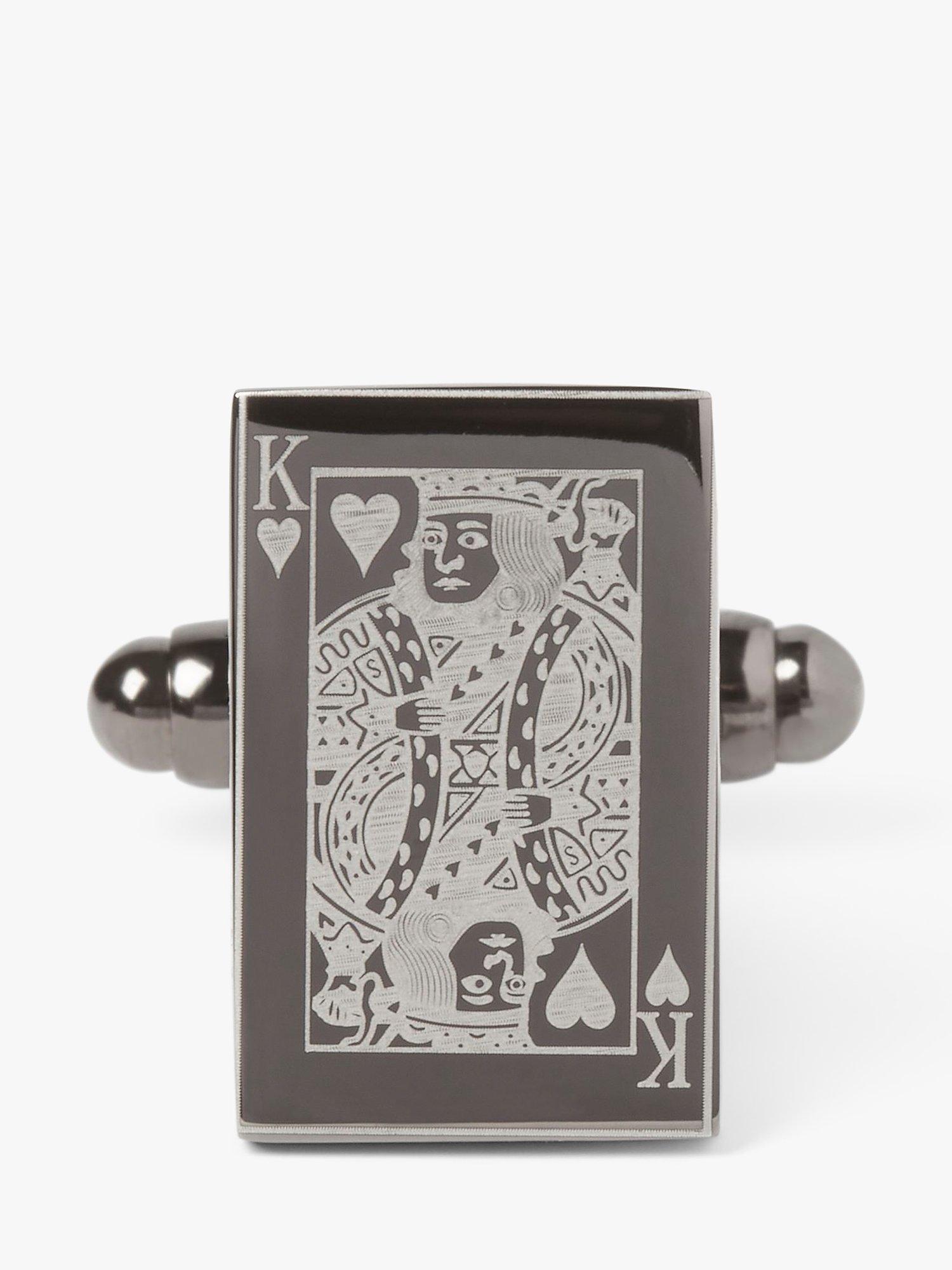 Simon Carter Playing Card Cufflinks, Gunmetal