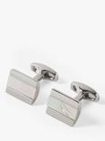 Simon Carter Mother of Pearl Half Barrel Cufflinks, Silver