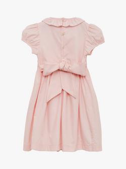 Trotters Lily Rose Kids' Lily Smock Front Occasion Dress, Peach - view 2, Peach
