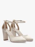 Rainbow Club Eve Block Heel Strappy Court Shoes, Ivory Satin