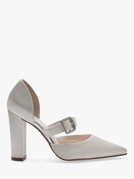 Rainbow Club Savannah Court Shoes, Ivory Satin, Ivory
