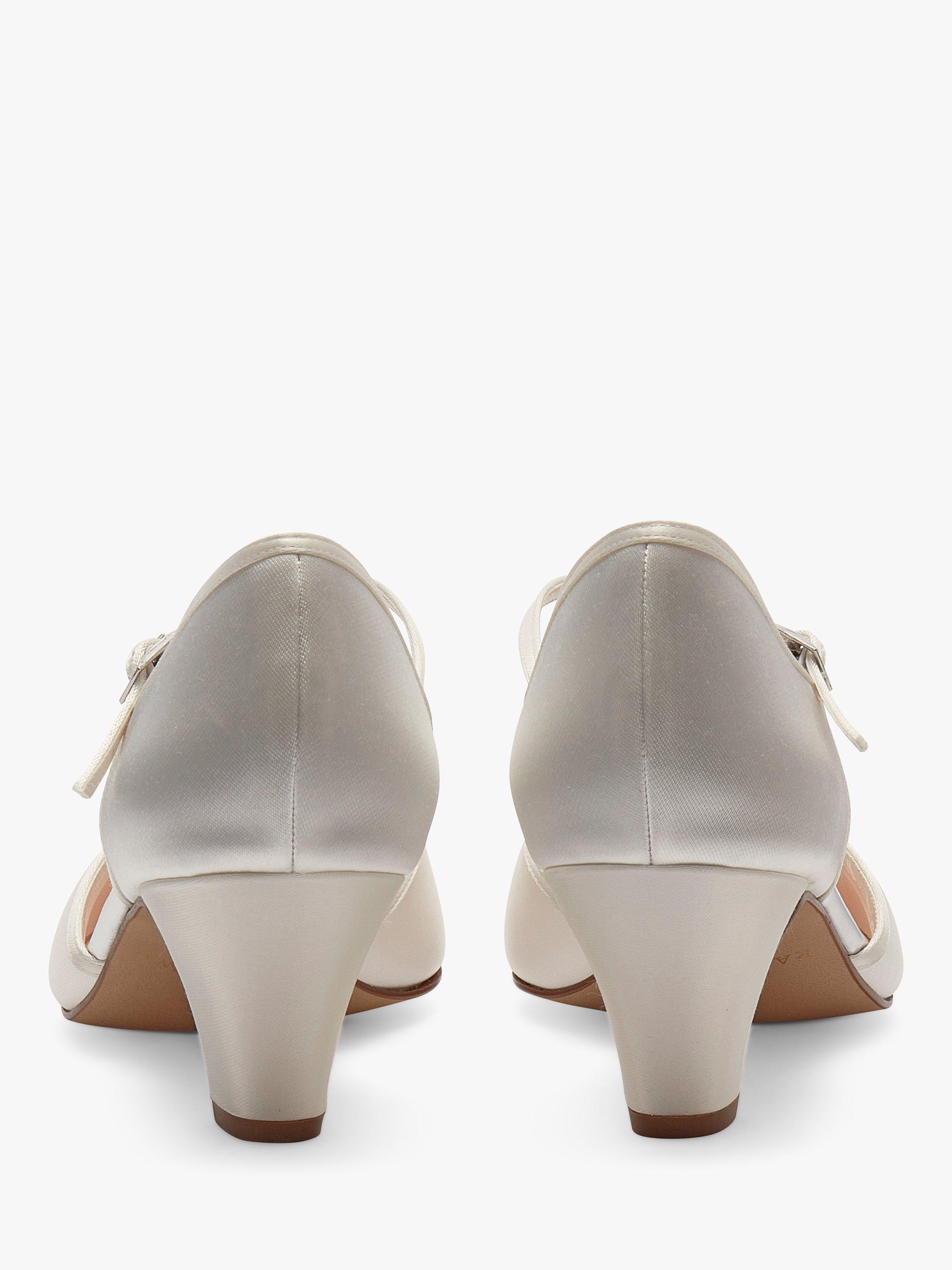 Product image 3 of 5, which shows Rainbow Club Shirley Wide Fit Court Shoes, Ivory Satin, 4