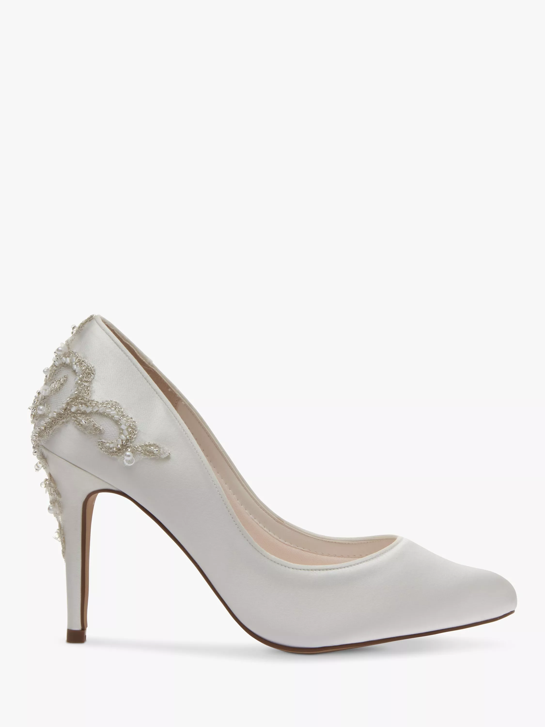 Rainbow Club Willow Embellished Court Shoes Ivory Satin