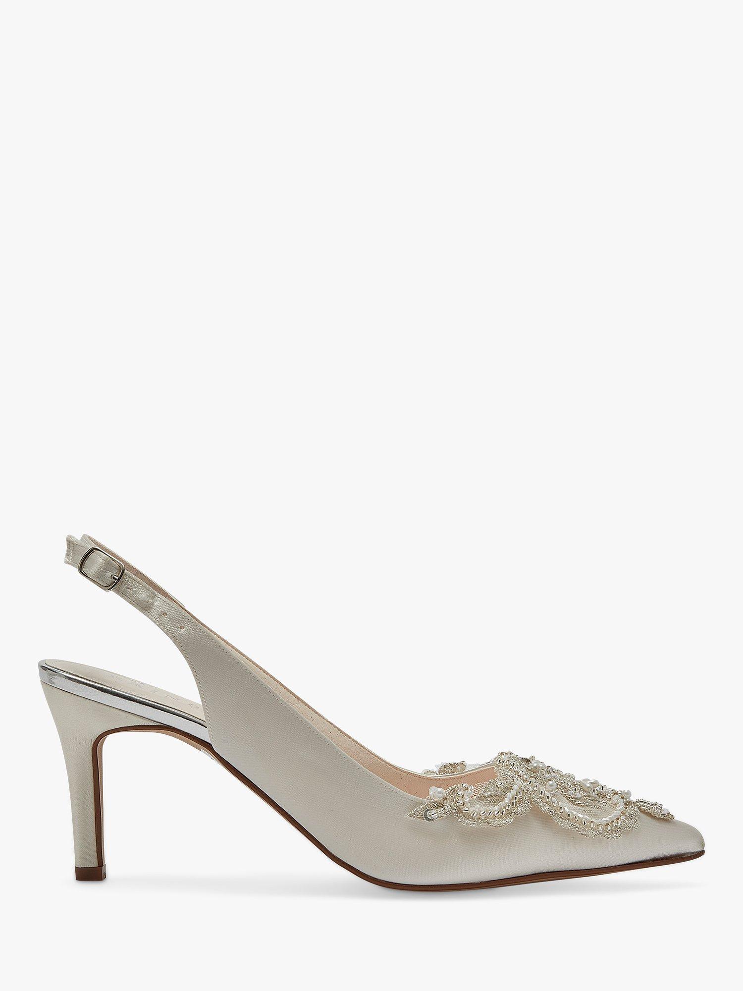 Rainbow Club Bridgitte Embellished Wedding Slingback Court Shoes, Ivory