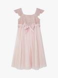 Monsoon Kids' Estella Lace Sleeve Maxi Dress, Pink