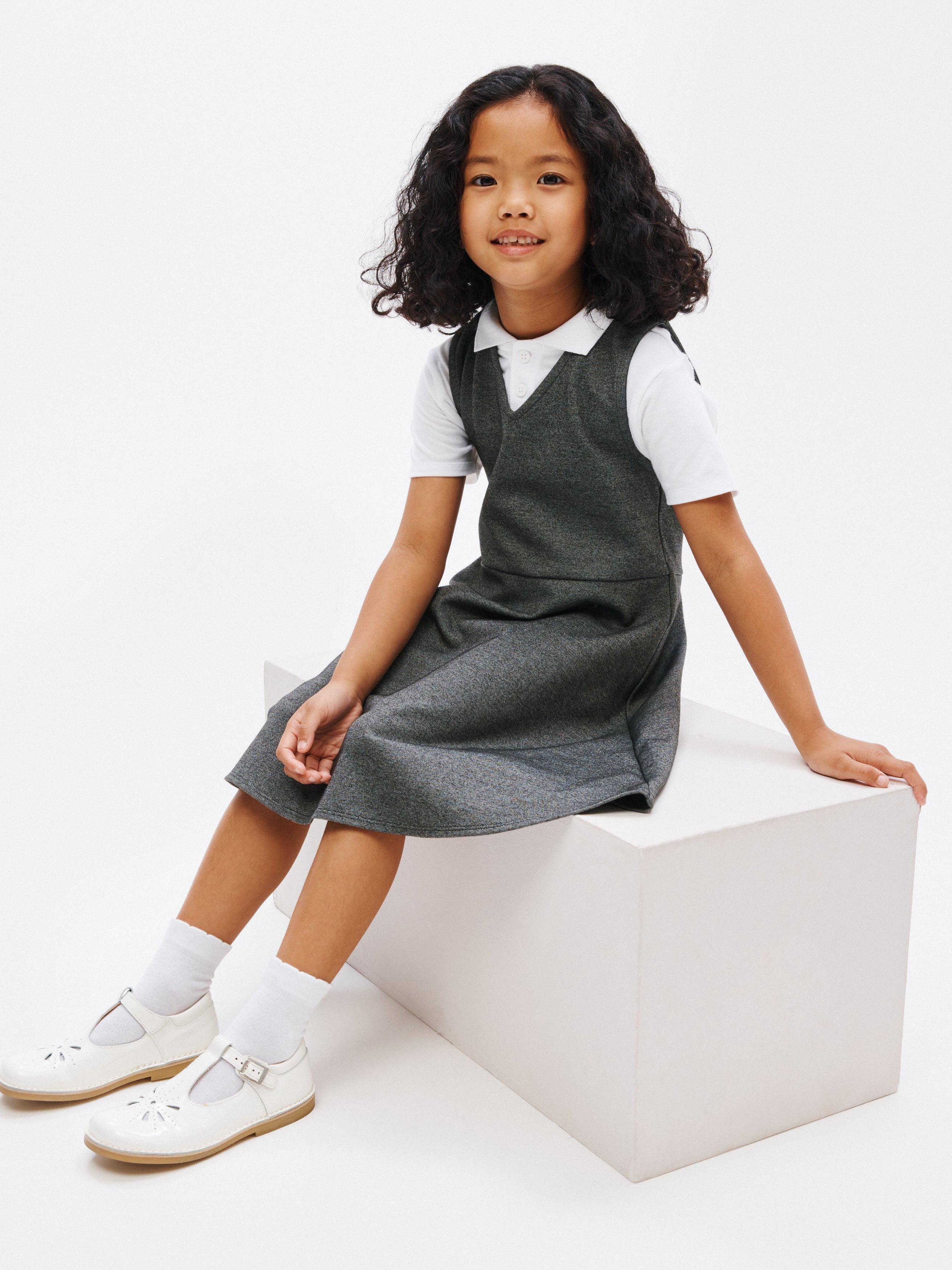 John Lewis Jersey Skater Pinafore School Tunic Grey