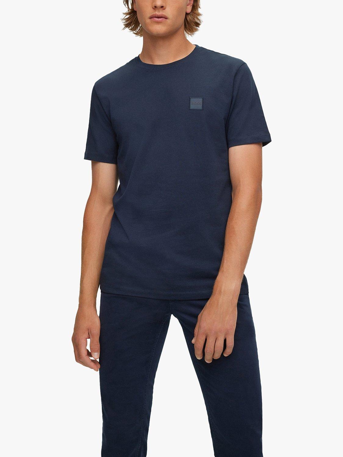 BOSS Tales Tonal Logo T-Shirt, Dark Blue