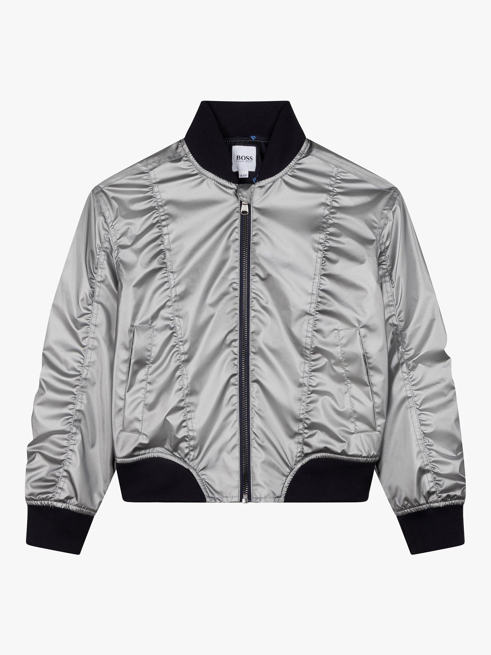 BOSS Kids' Bomber Jacket, Silver