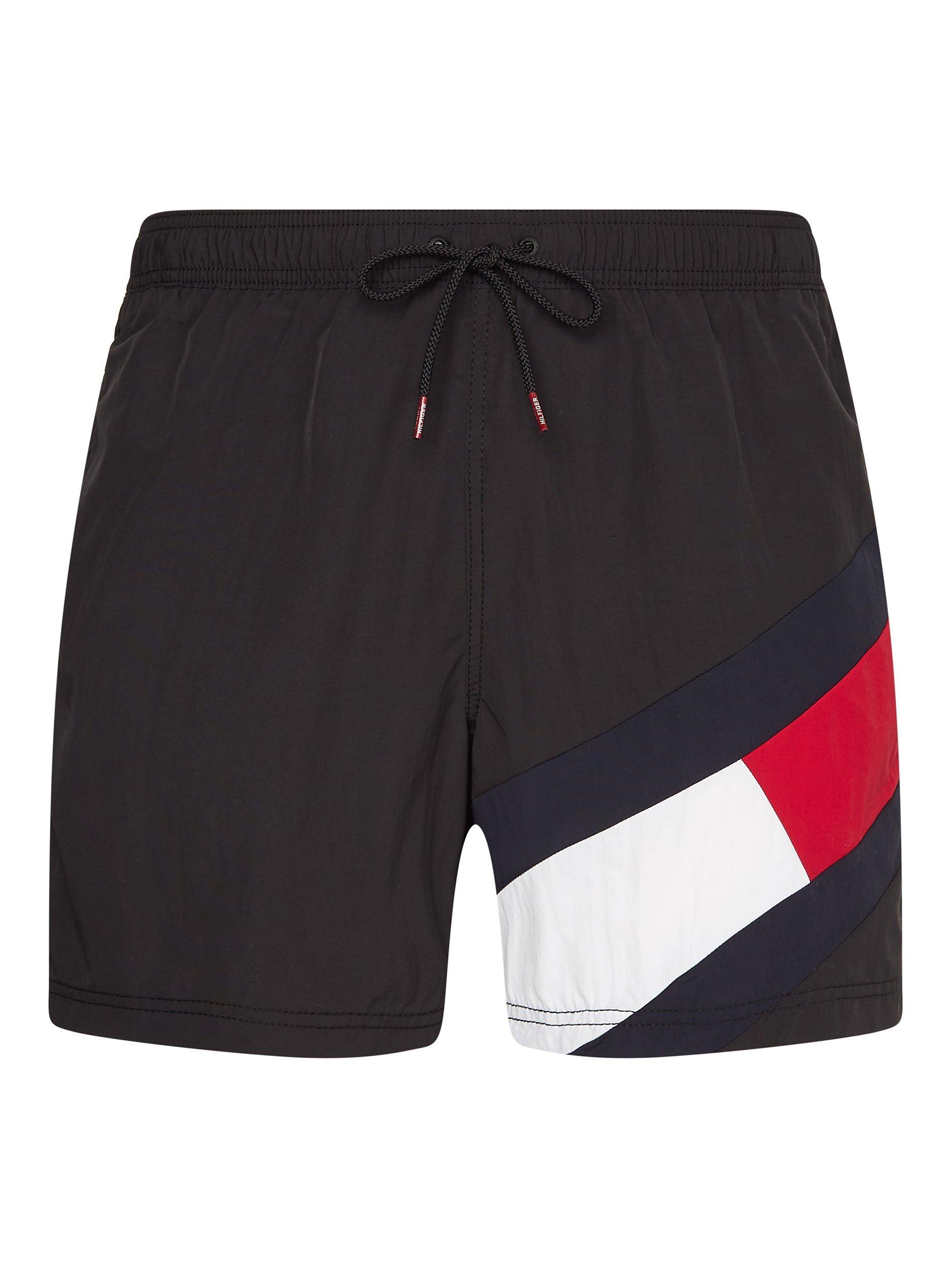 Product image 3 of 5, which shows Tommy Hilfiger Recycled Nylon Flag Swim Shorts, Black, S