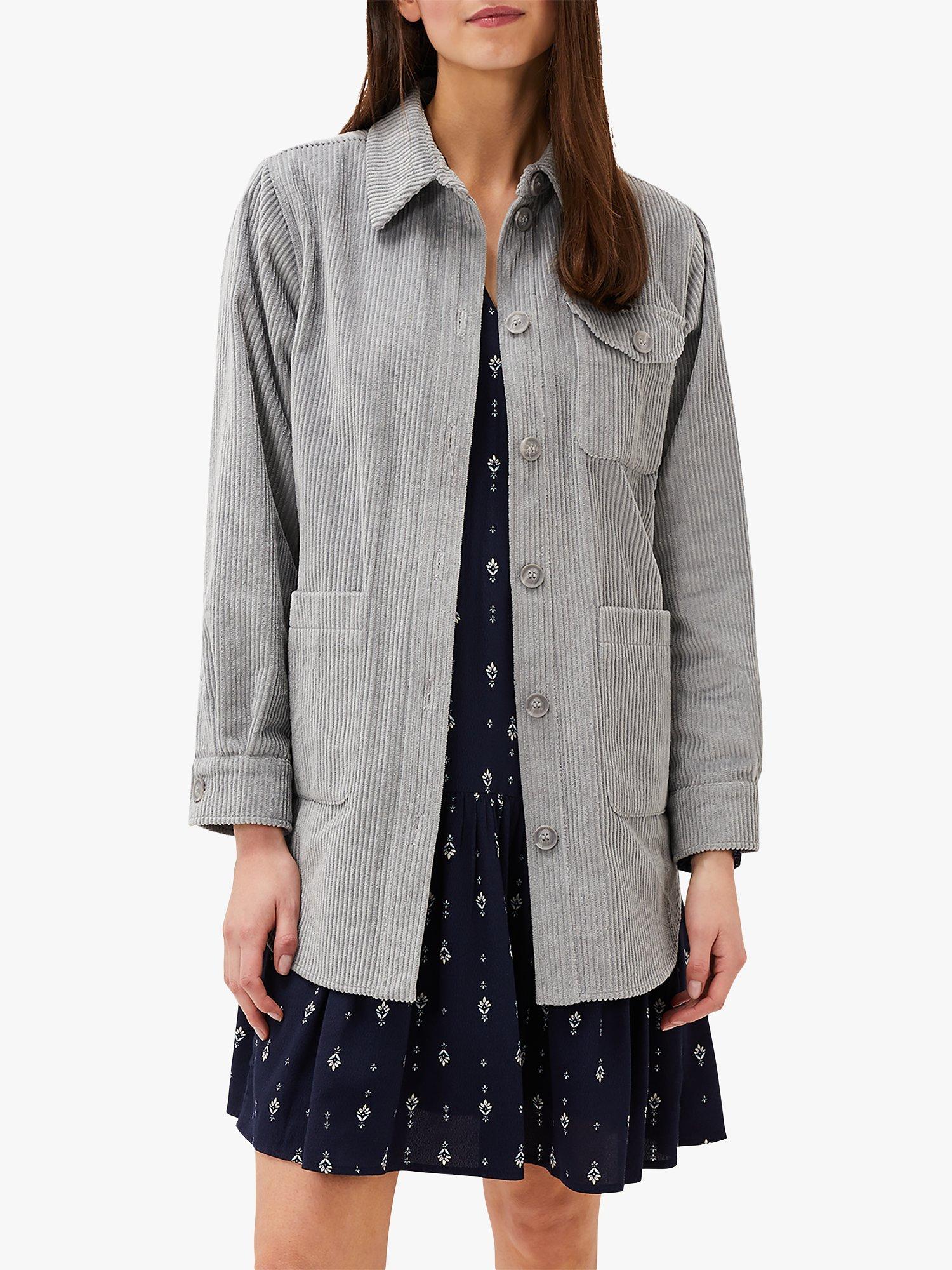 Phase Eight Katrina Corduroy Shacket, Grey/Silver