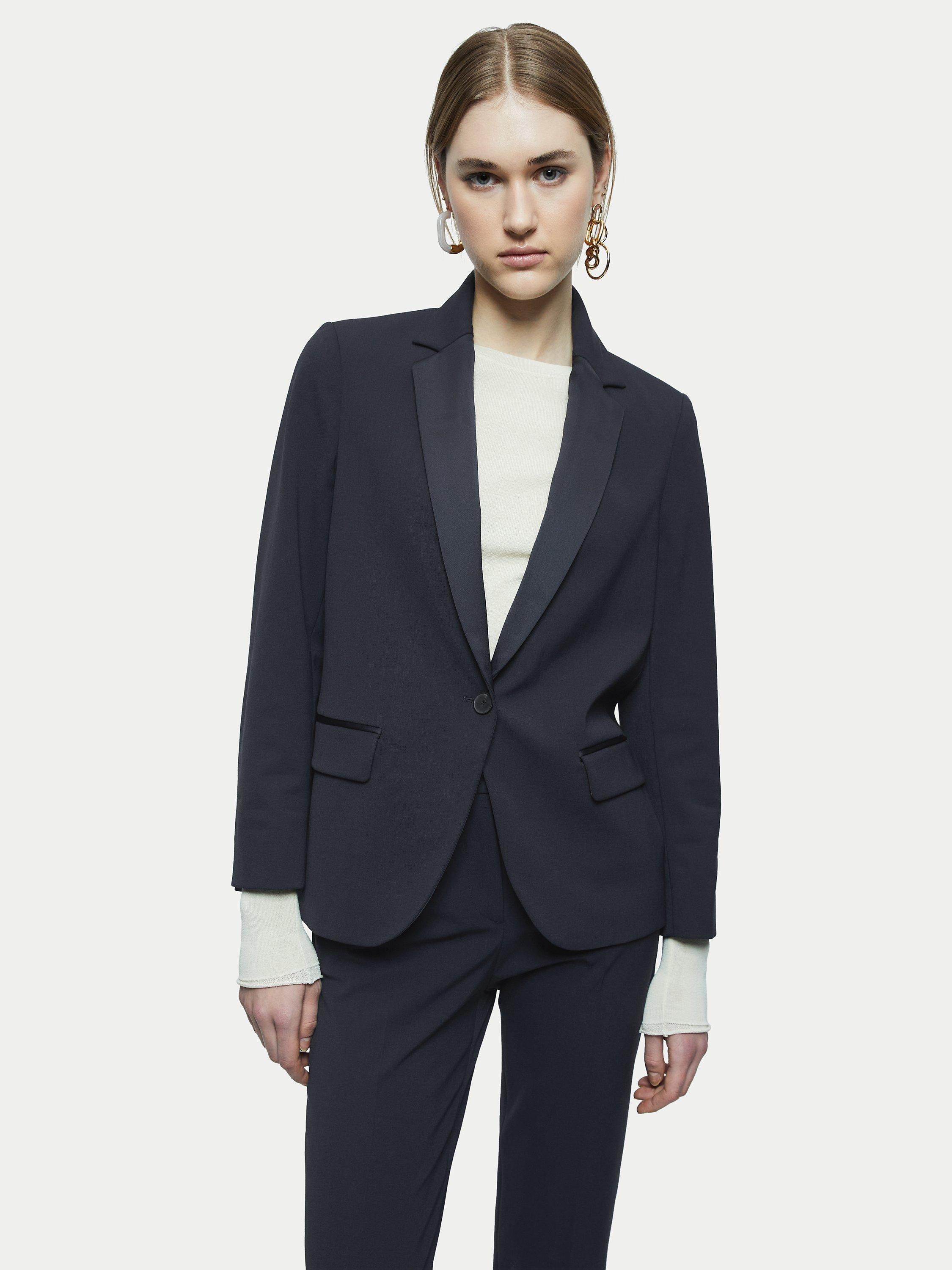 Jigsaw One Button Paris Blazer Jacket, Navy