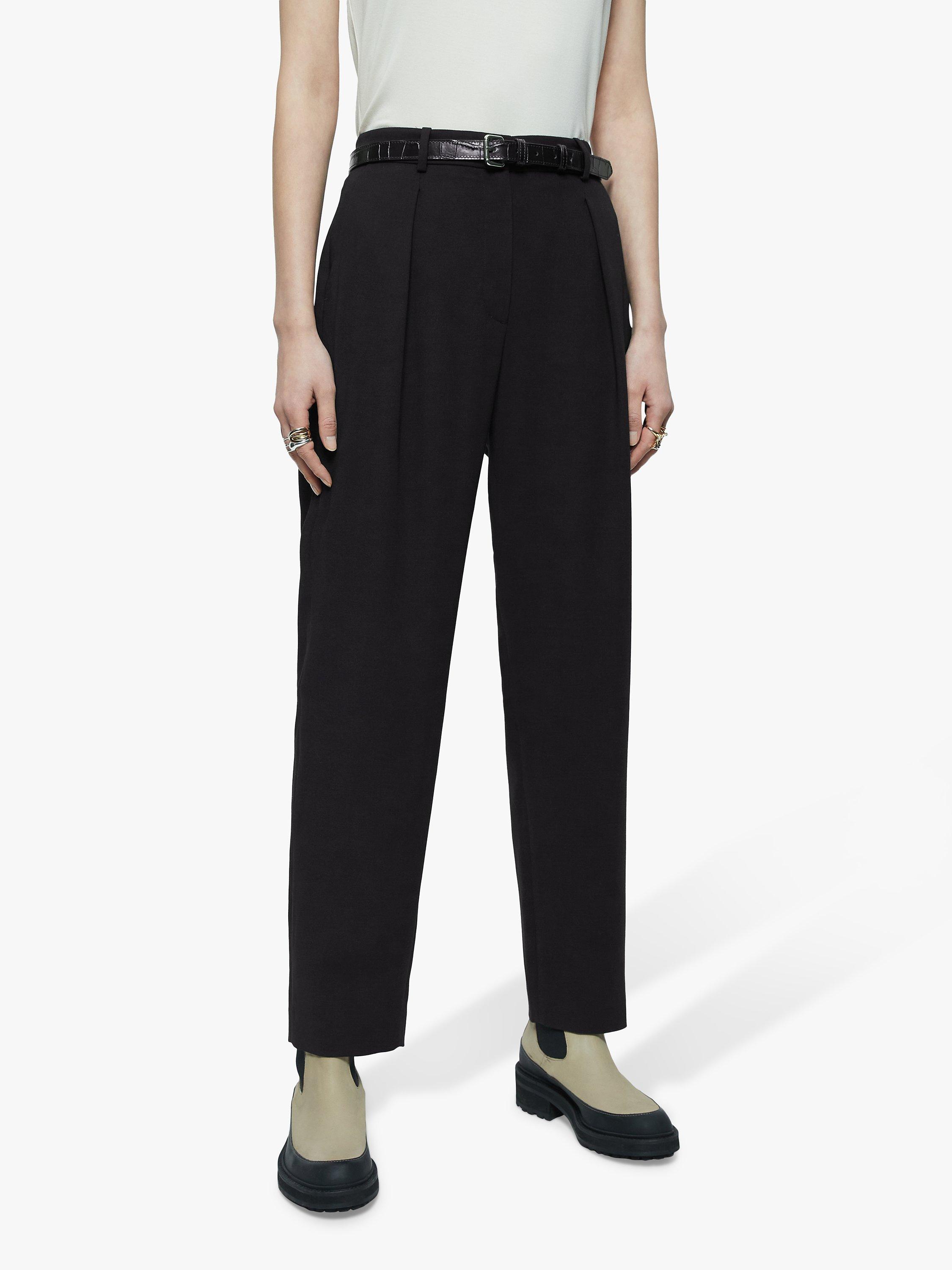 Jigsaw Fluid Twill Trousers, Black