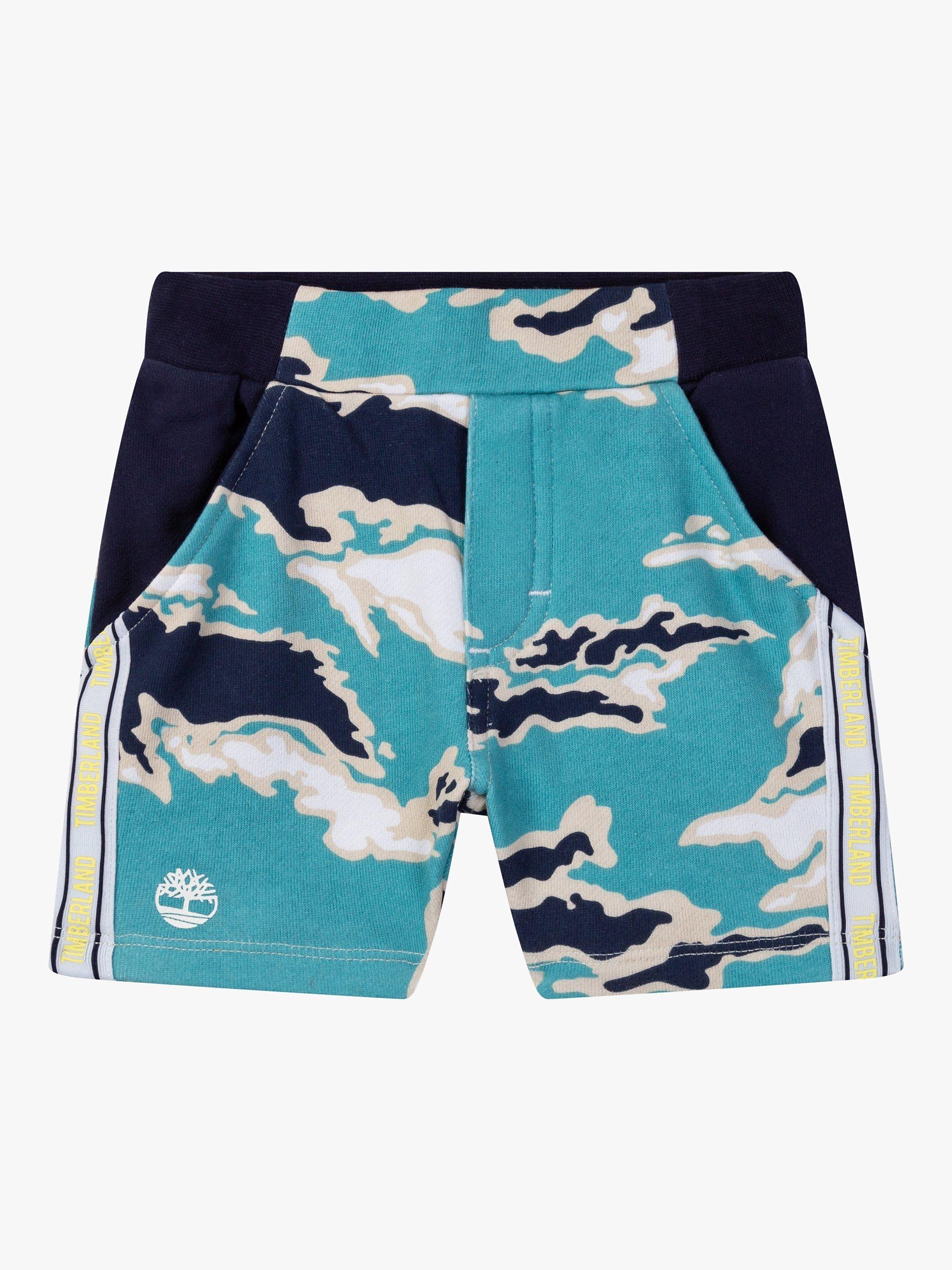 Timberland Baby Abstract Print Bermuda Shorts, Sea Blue