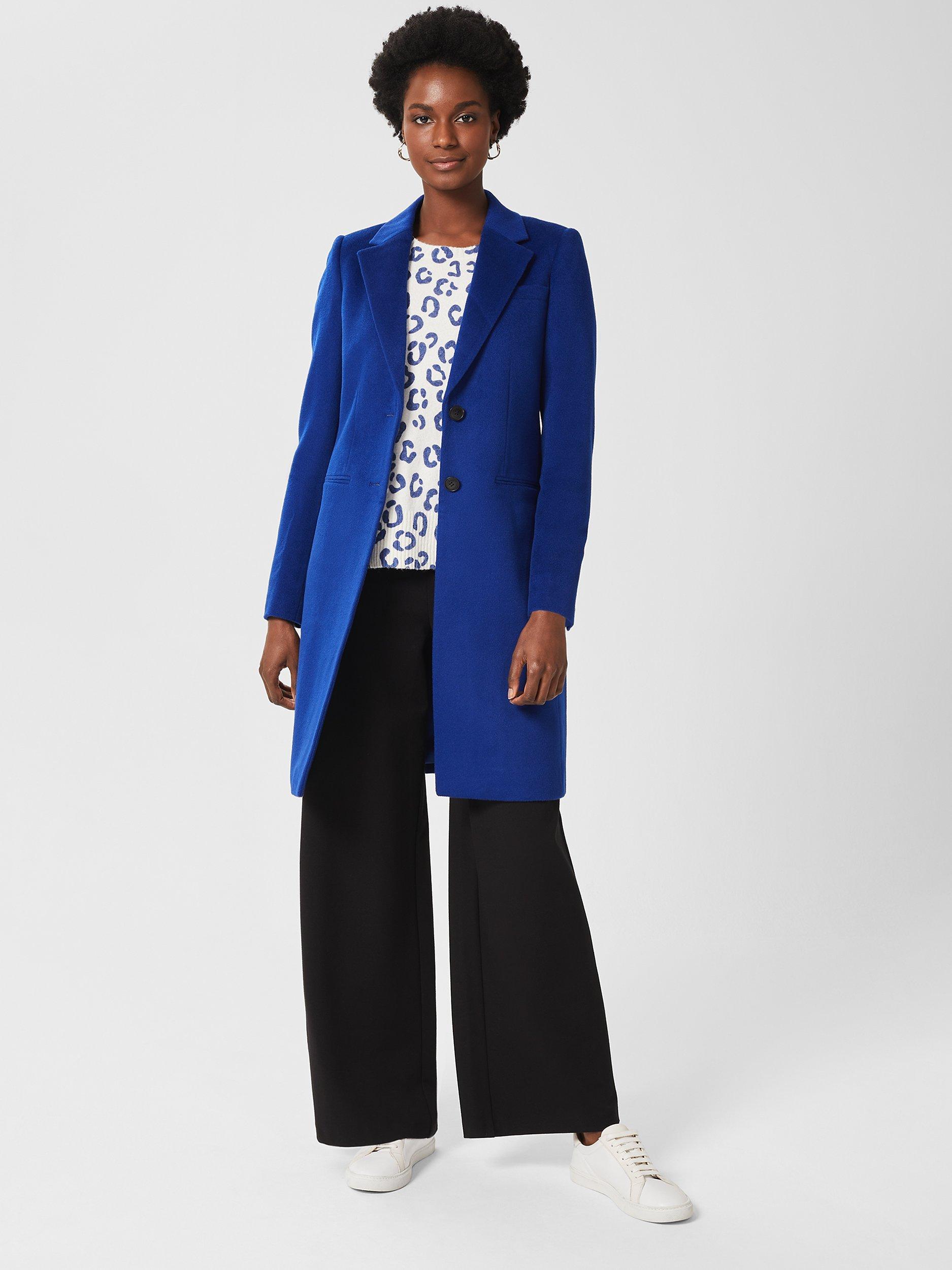 Hobbs Petite Tilda Wool Coat, Cobalt Blue