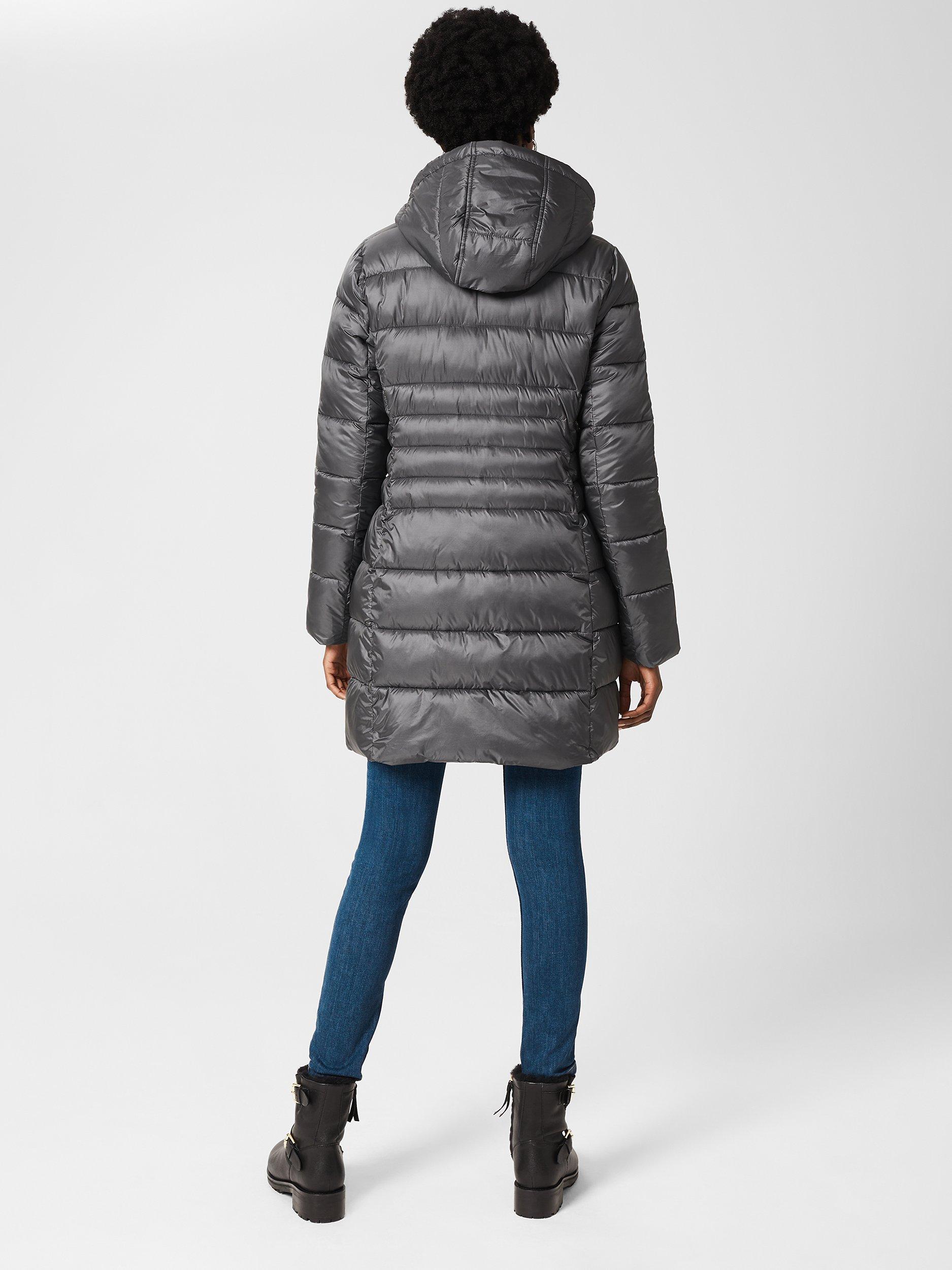 Product image 2 of 4, which shows Hobbs Petite Danika Longline Puffer Jacket, Charcoal Grey, 6