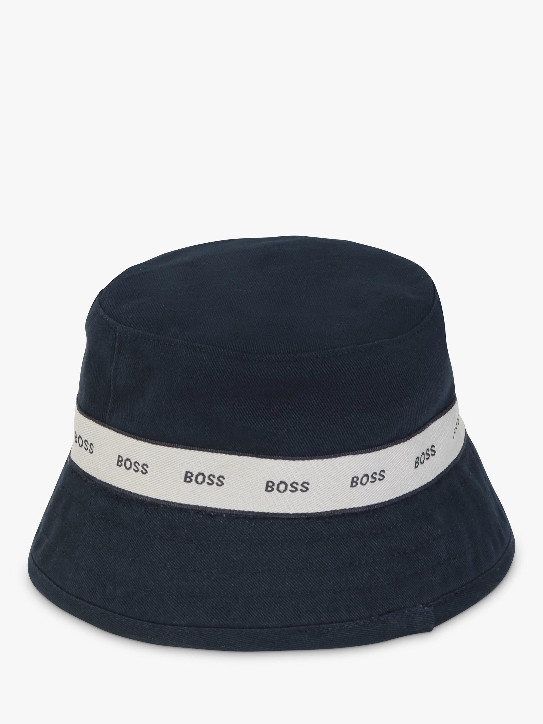 HUGO BOSS Baby Reversible Bucket Hat, Blue Cargo