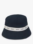 HUGO BOSS Baby Reversible Bucket Hat, Blue Cargo