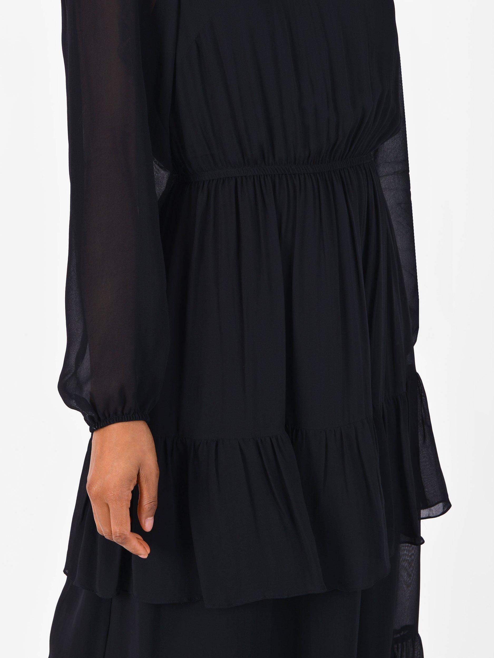 Product image 3 of 6, which shows Ro&Zo Tiered Midi Dress, Black, 6